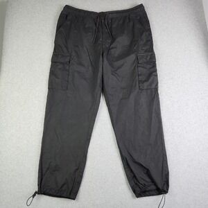 Forever 21 Cargo Pants Men 2XL Black Outdoor Elastic Waist Toggle Hem‎ Utility